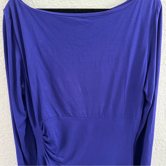 Diane von Furstenberg Joy Dress Size 14 Purple Sheath Long Sleeve - Picture 4 of 16